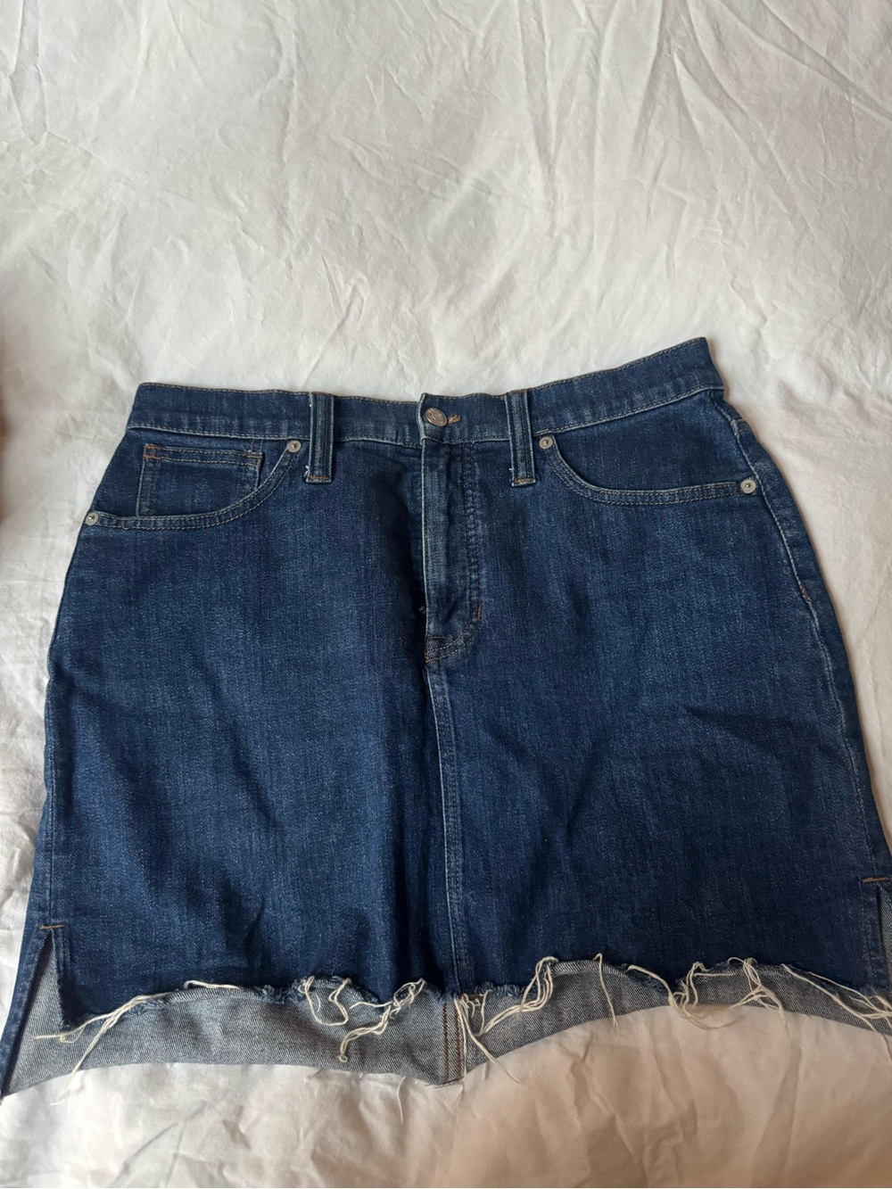 Madewell Women's Dark Blue Denim Mini Skirt